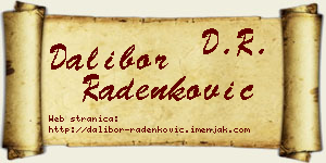 Dalibor Radenković vizit kartica
